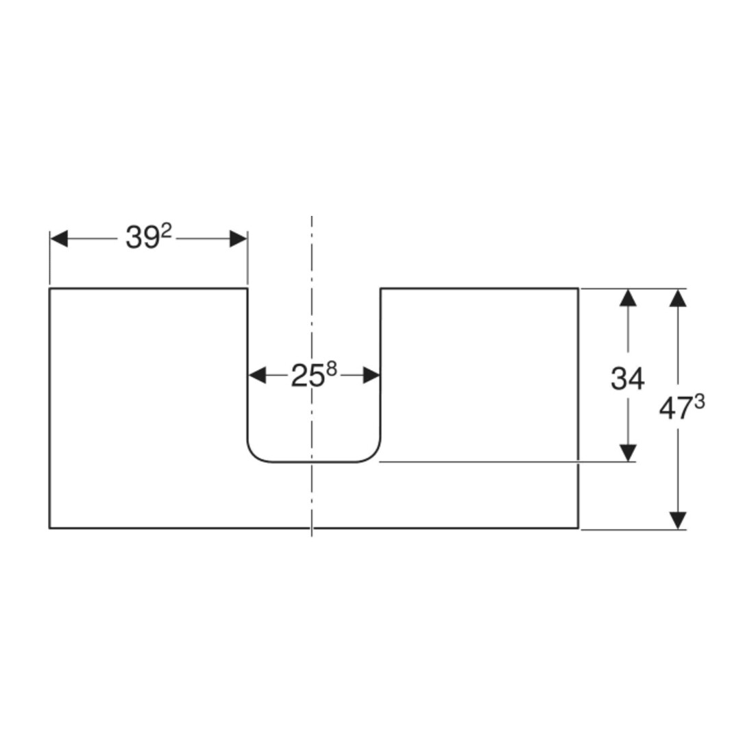 Geberit Plan de lavabo One 105x3x47 cm, lave/lacqué m, AS mit.