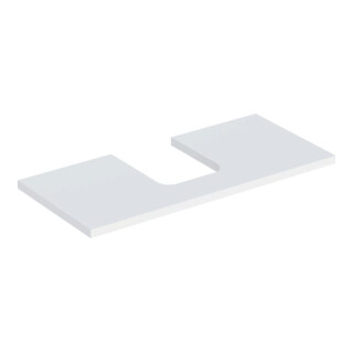 Geberit Plan de lavabo One 105x3x47cm, blanchi, découpe centrale