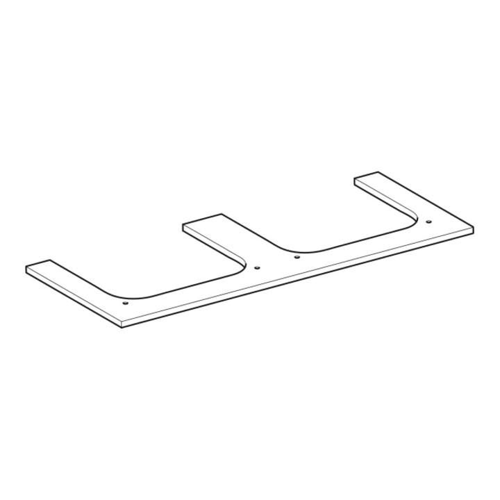Geberit Plan de lavabo One 120x2x47 cm, AS 2 pces, SZ, marbre noir/mat