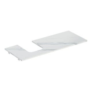 Geberit Plan de lavabo One 120x2x47 cm, AS gauche, pierre, marbre bl./ma