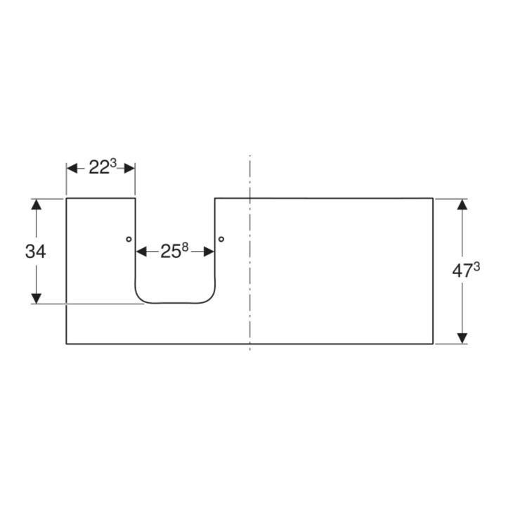 Geberit Plan de lavabo One 120x2x47 cm, AS gauche, pierre, marbre bl./ma