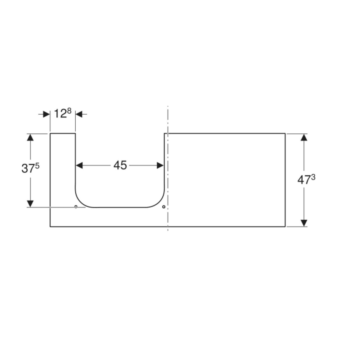 Geberit Plan de lavabo One 120x2x47 cm, AS gauche, pierre, marbre bl./ma