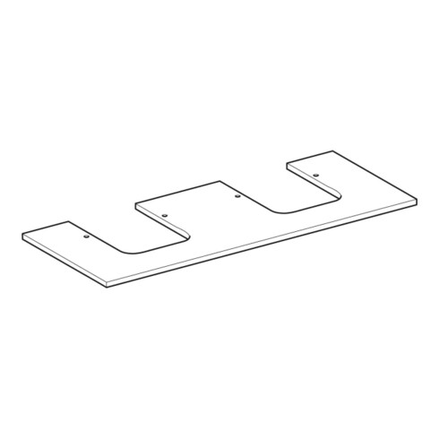 Geberit Plan de lavabo One 120x2x47cm, AS 2-f., SZ, marbre noir/mat