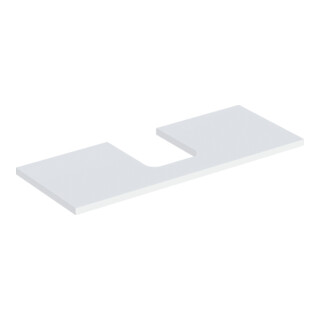 Geberit Plan de lavabo One 120x3x47 cm, blanc laqué, découpe centrale