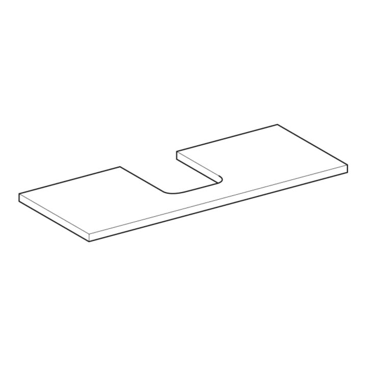 Geberit Plan de lavabo One 120x3x47 cm, blanc laqué, découpe centrale