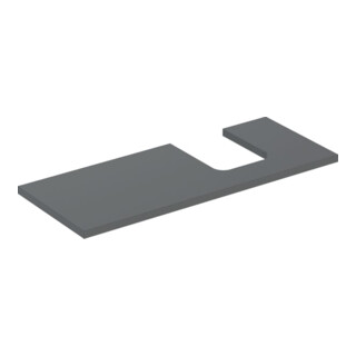 Geberit Plan de lavabo One 120x3x47 cm, lava/laqué mat, découpe droite