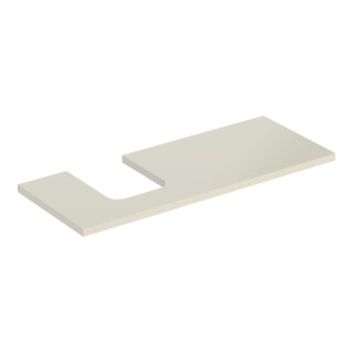 Geberit Plan de lavabo One 120x3x47 cm, sable-gris/gauche, découpe à gauche