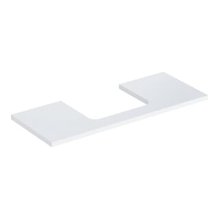 Geberit Plan de lavabo One 120x3x47cm, blanc/laminé haut brillant, avec découpe