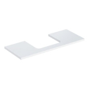 Geberit Plan de lavabo One 120x3x47cm, blanc/laminé haut brillant, avec découpe