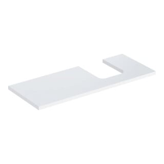 Geberit Plan de lavabo One 120x3x47cm, blanc laqué, brillant, découpe droite