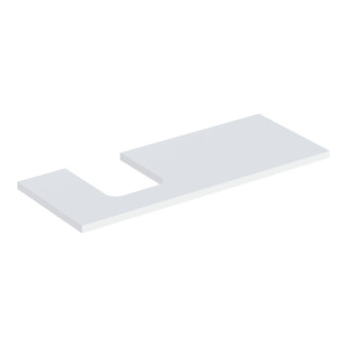 Geberit Plan de lavabo One 120x3x47cm, blanc laqué, découpe à gauche