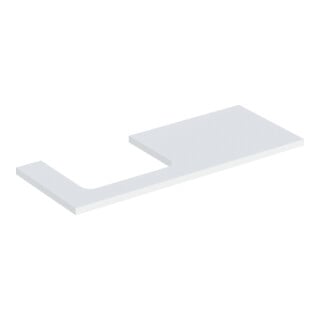 Geberit Plan de lavabo One 120x3x47cm, blanc laqué, découpe à gauche