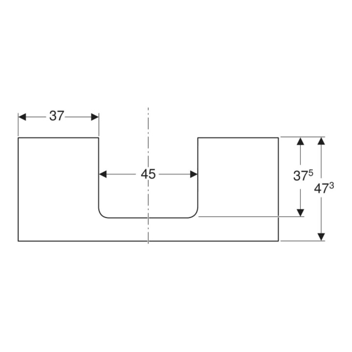 Geberit Plan de lavabo One 120x3x47cm, greige/laqué m, AS mit.