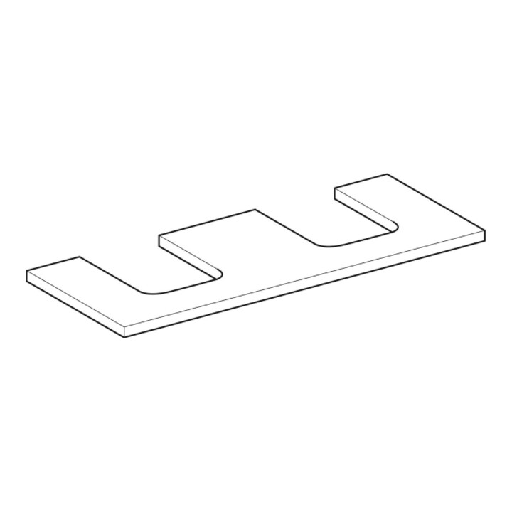 Geberit Plan de lavabo One 120x3x47cm, lava/laqué m, AS double