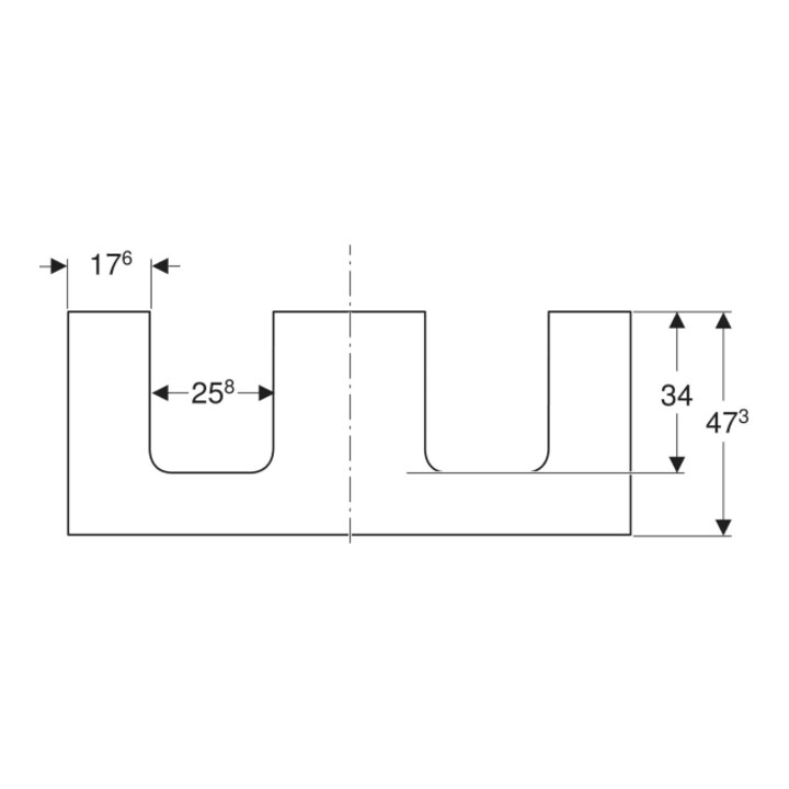 Geberit Plan de lavabo One 120x3x47cm, lava/laqué m, AS double