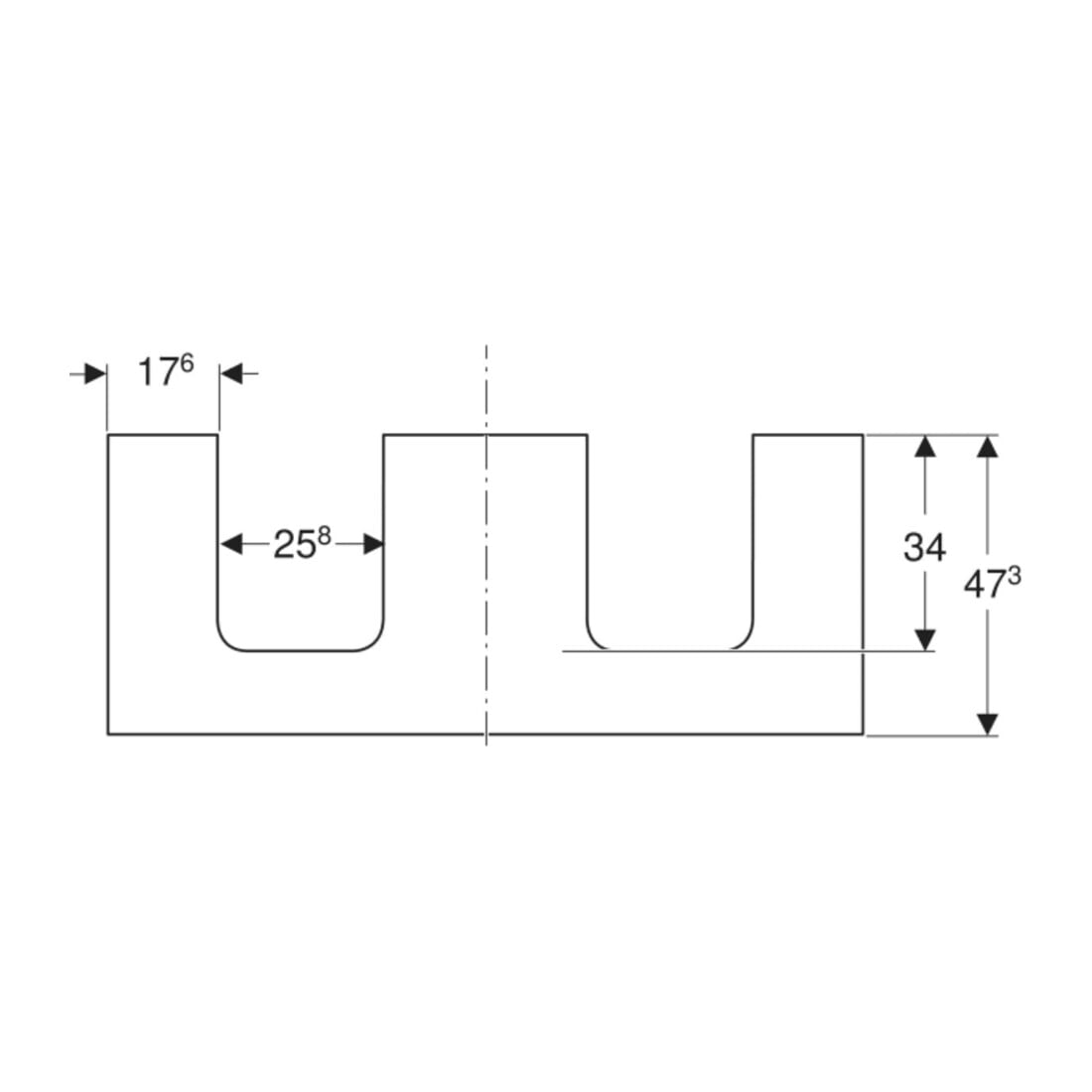 Geberit Plan de lavabo One 120x3x47cm, lava/laqué m, AS double