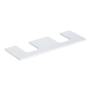 Geberit Plan de lavabo One 135x3x47cm, blanc/laminé brillant, 2 découpes