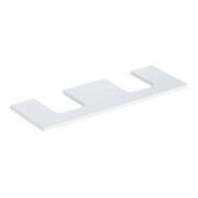 Geberit Plan de lavabo One 135x3x47cm, blanc/laminé brillant, 2 découpes