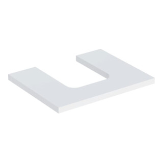 Geberit Plan de lavabo One 60x3x47 cm, laqué blanc, découpe centrale