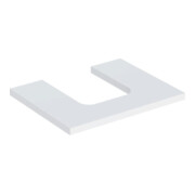 Geberit Plan de lavabo One 60x3x47 cm, laqué blanc, découpe centrale