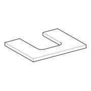 Geberit Plan de lavabo One 60x3x47 cm, laqué blanc, découpe centrale-2