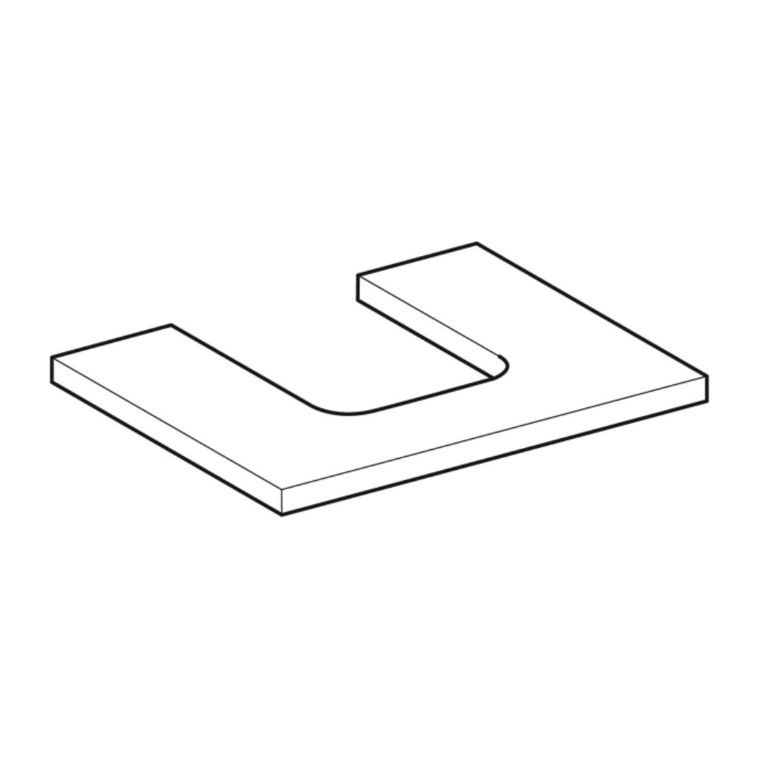 Geberit Plan de lavabo One 60x3x47cm, greige/laqué m, AS mit.