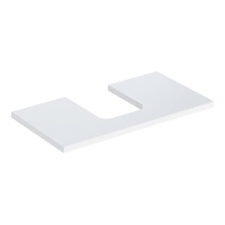 Geberit Plan de lavabo One 75x3x47 cm, blanc laqué brillant, avec découpe