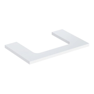 Geberit Plan de lavabo One 75x3x47 cm, blanc laqué haute brillance, avec découpe