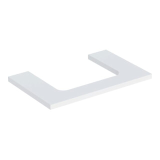 Geberit Plan de lavabo One 75x3x47 cm, surface laquée blanche, découpe centrale