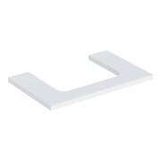 Geberit Plan de lavabo One 75x3x47 cm, surface laquée blanche, découpe centrale