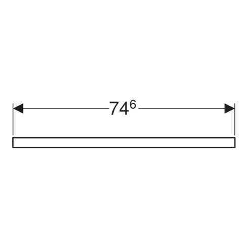 Geberit Plan de lavabo One 75x3x47 cm, surface laquée blanche, découpe centrale