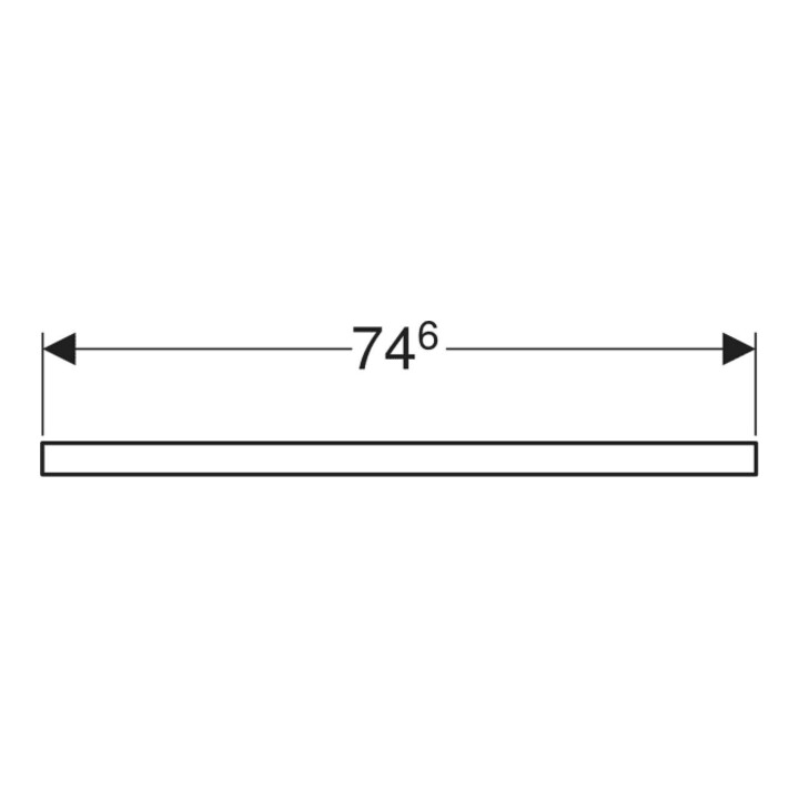 Geberit Plan de lavabo One 75x3x47 cm, surface laquée blanche, découpe centrale
