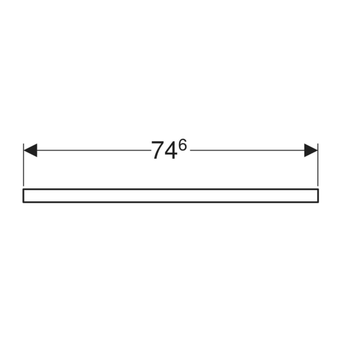 Geberit Plan de lavabo One 75x3x47 cm, surface laquée blanche, découpe centrale