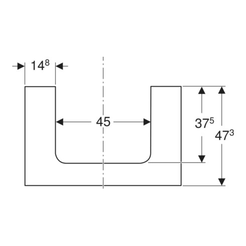 Geberit Plan de lavabo One 75x3x47 cm, surface laquée blanche, découpe centrale