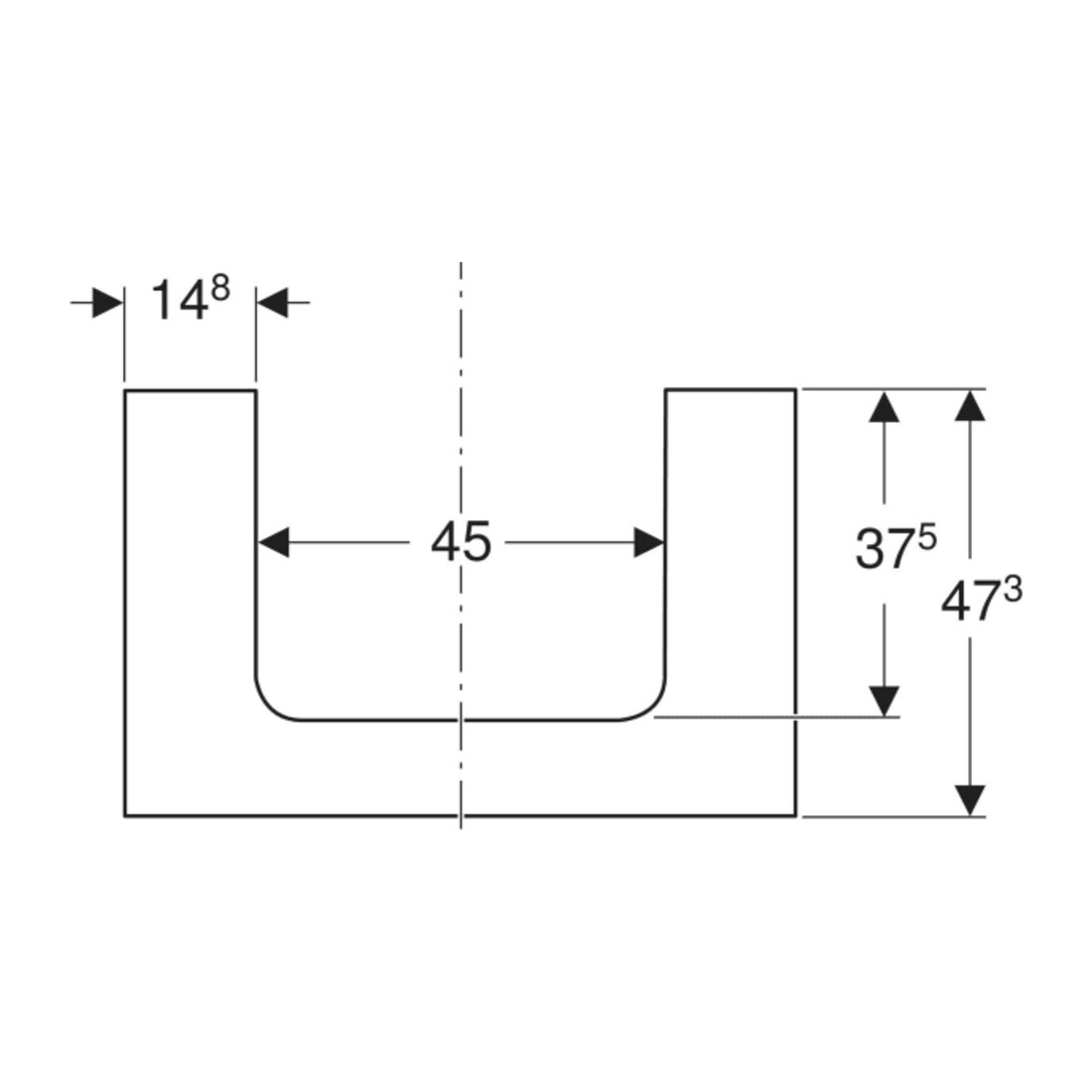 Geberit Plan de lavabo One 75x3x47 cm, surface laquée blanche, découpe centrale