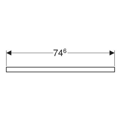 Geberit Plan de lavabo One 75x3x47cm, N ép./bois mélaminé, AS mit.