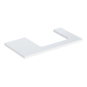 Geberit Plan de lavabo One 90x3x47 cm, blanc laqué brillant, découpe droite