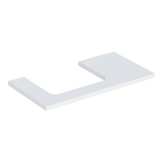 Geberit Plan de lavabo One 90x3x47 cm, blanc laqué, découpe à gauche