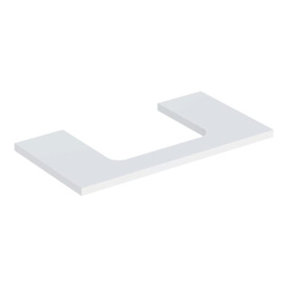Geberit Plan de lavabo One 90x3x47 cm, blanc/laqué, découpe centrale