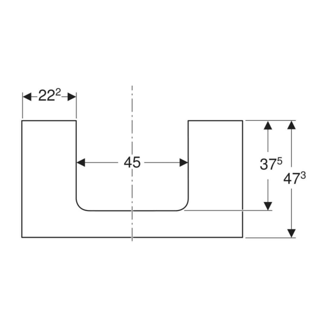 Geberit Plan de lavabo One 90x3x47 cm, blanc/laqué, découpe centrale