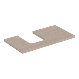 Geberit Plan de lavabo One 90x3x47 cm, chêne/bois de mélèze, découpe gauche