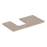 Geberit Plan de lavabo One 90x3x47 cm, chêne/bois de mélèze, découpe gauche