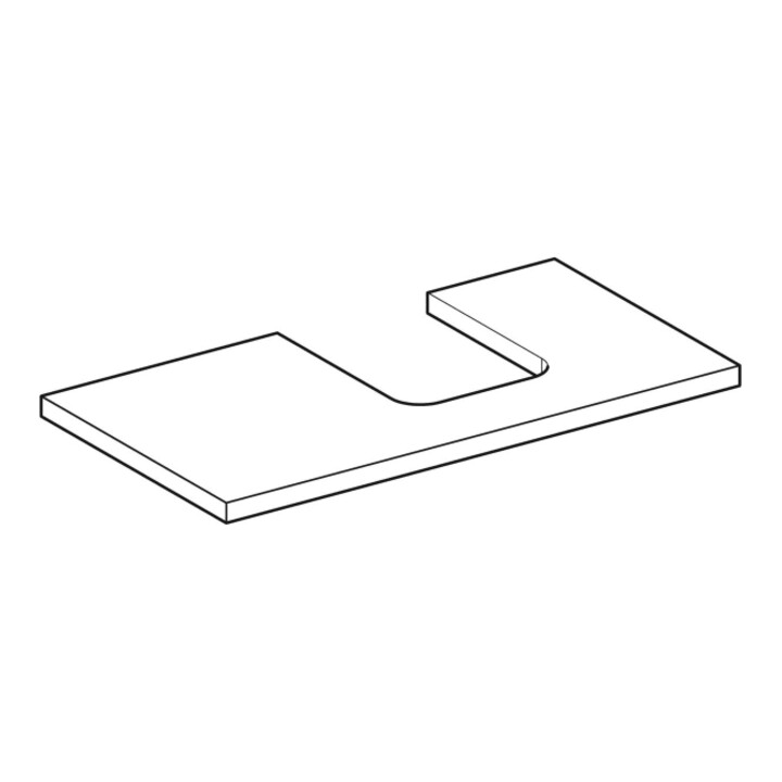 Geberit Plan de lavabo One 90x3x47 cm, sable-gris/l hg, découpe re