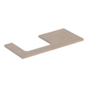 Geberit Plan de vasque One 105x3x47 cm, chêne/bois Mela, découpe gauche