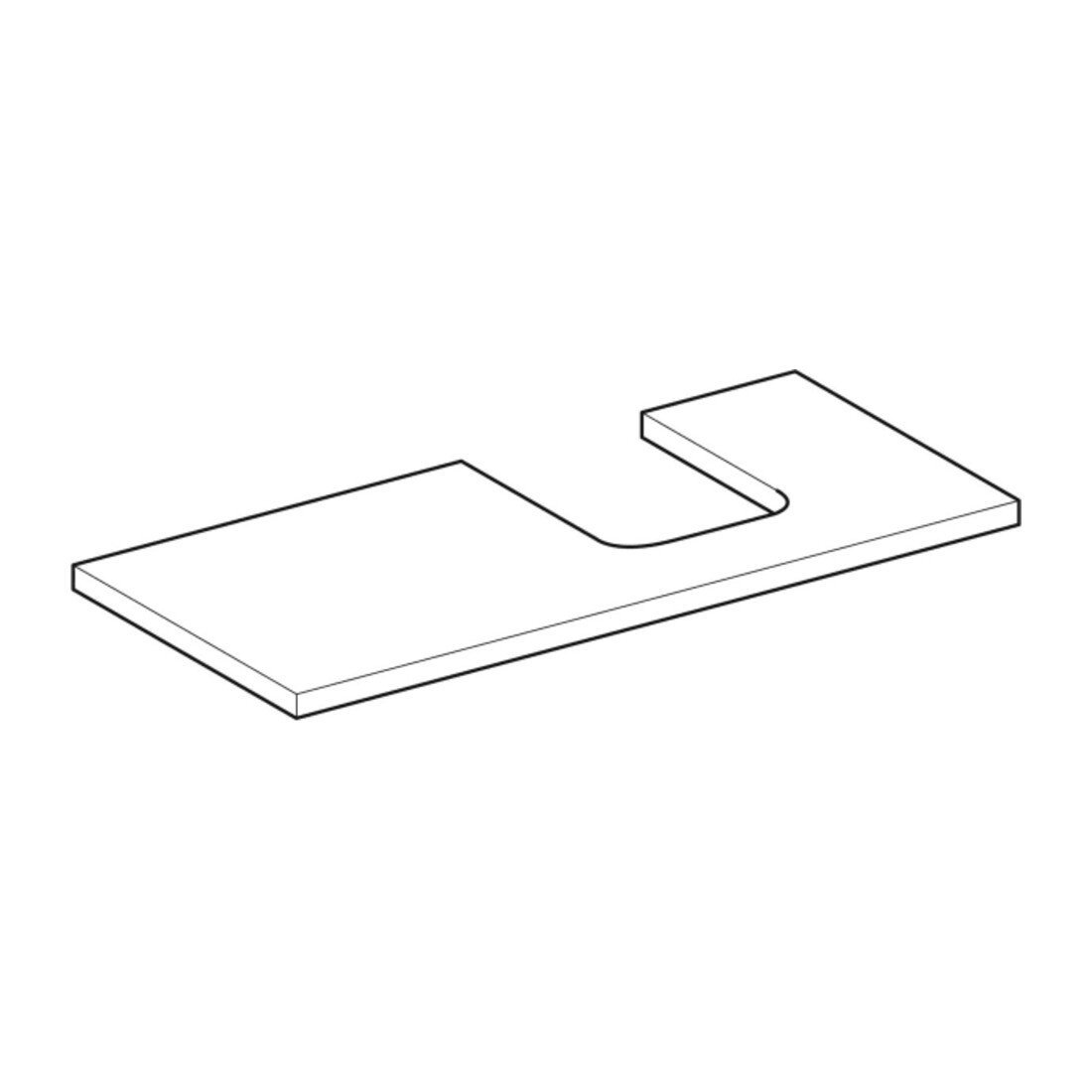 Geberit Plan de vasque One 105x3x47 cm, chêne/bois mélaminé, découpe