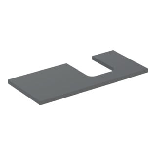 Geberit Plan de vasque One 105x3x47 cm, lava/laqué mat, découpe droite