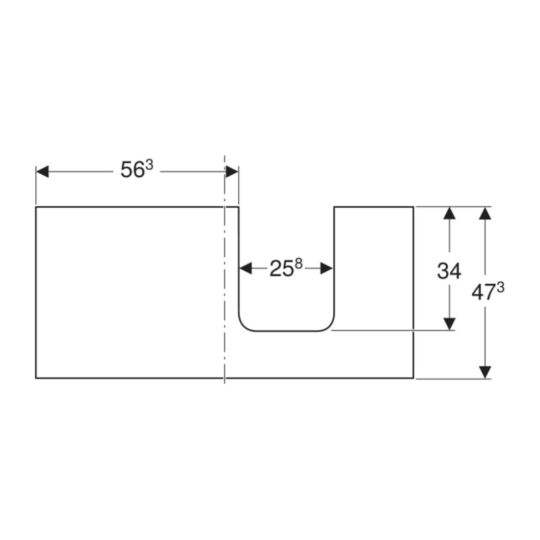 Geberit Plan de vasque One 105x3x47 cm, lava/laqué mat, découpe droite