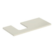 Geberit Plan de vasque One 105x3x47 cm, sable-gris/gauche, découpe à gauche