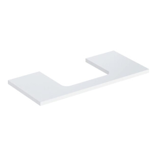 Geberit Plan de vasque One 105x3x47cm, blanc/laminé brillant, découpe incl.