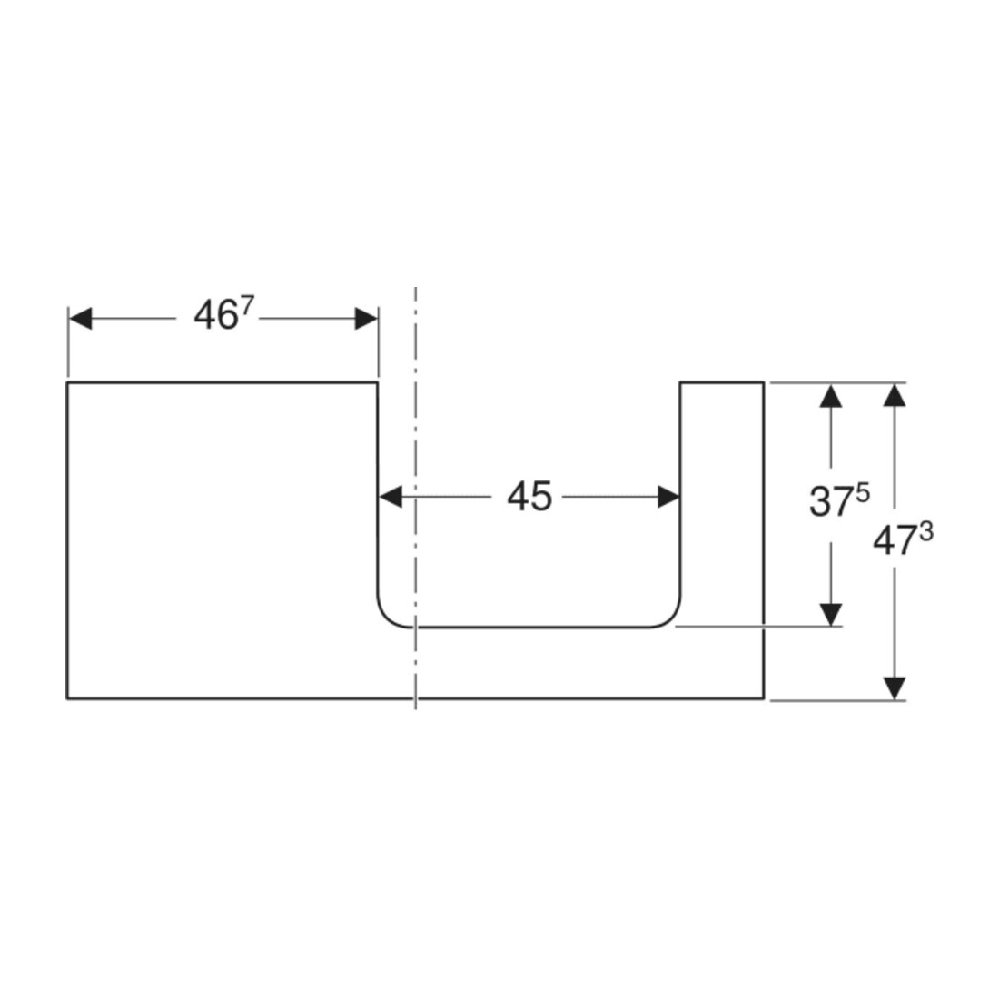 Geberit Plan de vasque One 105x3x47cm, blanc/laqué, découpe droite